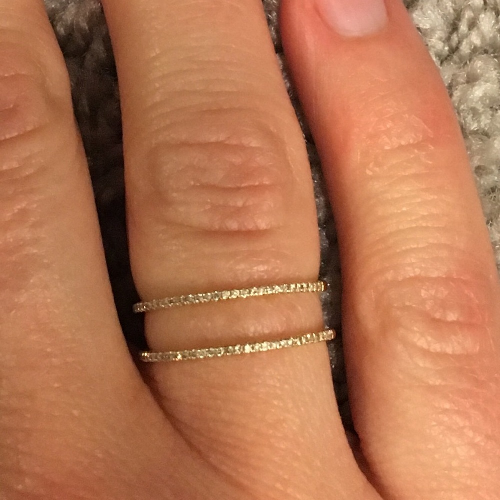 Genuine diamond and 14 karat gold ring